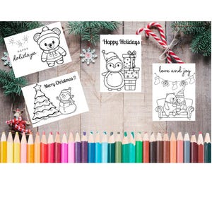 Noël en couleurs: Cartes à colorier pour petits artistes