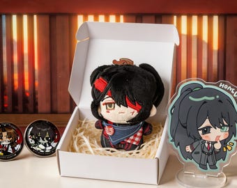 Hong Lu Fans ギフトセット、10 cm ぬいぐるみ、スタンディ、バッジ、Chibi ゲームグッズ