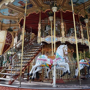 Paris Carousel Print, Paris Photography, Carousel Merry-Go-Round Horses, Baby Girl Nursery Room Photography, Paris Carousel Horses Fine Art