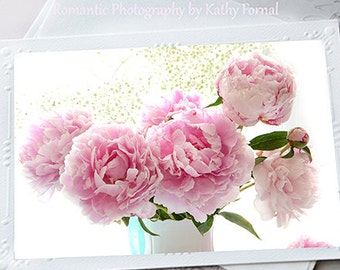 Peony Photo Note cards, Shabby Chic Floral Note Card, Peony Flowers Note Cards, Peony Note Cards, Pink Peonies, Spring Flower Greeting Cards