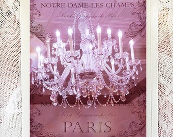 Paris Note Cards, Pink Paris Chandelier Note Cards, Paris Greeting Cards, Paris Chandelier Photo Note Cards, Paris Chandelier Photo Art Card