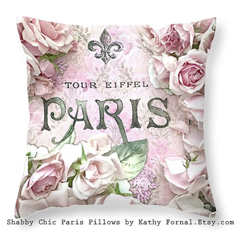 Paris Roses Throw Pillow Parisian Pillow Paris Floral Etsy