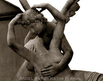 Paris Eros & Psyche Print, Angel Photography, Paris In Love, Angel Prints, Angel Notecards, Cupid and Psyche, Paris Lovers, Paris Angel Art