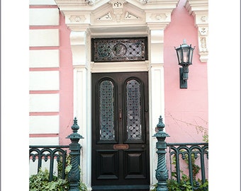 Charleston Doors, Charleston Prints, Charleston Pink White Black Door, Charleston French Quarter Architecture Doors, Charleston Note Cards