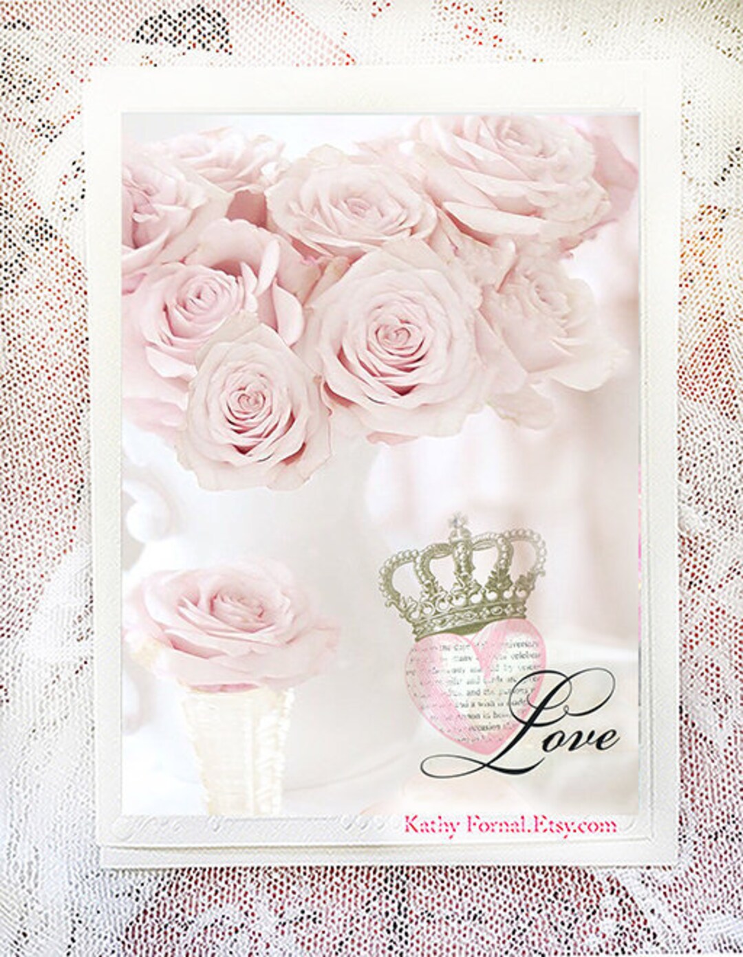 Romantic Note Cards Pink Roses Love Note Cards Roses & Love Etsy