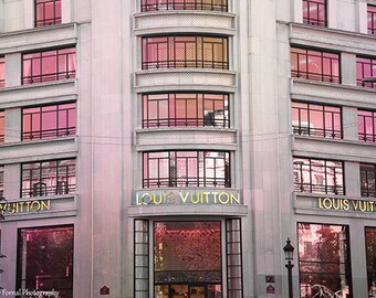 Louis Vuitton, Paris Photography, Paris Boutique Print, Paris Louis Vuittton Print, Paris Pink Sparkly Fashion Boutique, Louis Vuitton Store