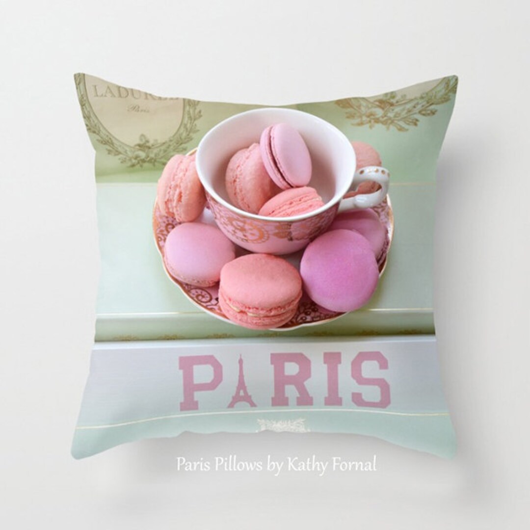 Paris Pillows Laduree Throw Pillow Paris Macarons Decorative Etsy