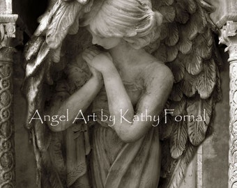 Angel Photography, Angel In Prayer, Guardian Angel Print, Praying Angel, Spiritual Angel, Angel Praying, Mothers Day Angel Gifts, Angel Card