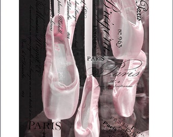 Paris Ballet Pointe Shoes Print, Paris Photography, Girl's Ballet Dance Slippers Print, Ballet Pointe Shoes Print, Paris Baby Girl Nursery