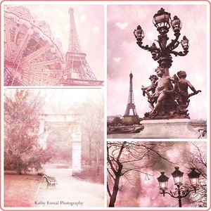 Paris Blush Pink Photographs, Paris Prints, Baby Girl Nursery Decor, Shabby Chic Decor, Paris Pink Photography, Paris Wall Art, Paris Prints