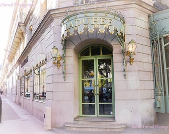 Paris Photography, Laduree Door Print, Laduree Prints, Champs Elysees Laduree, Laduree Macaron, Paris Macaron Shop, Paris Laduree Wall Decor