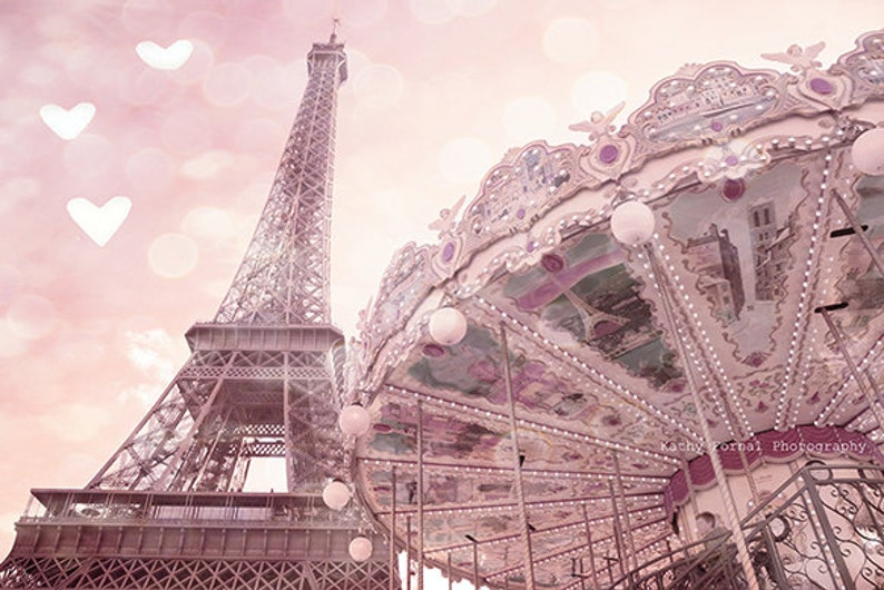 Paris Fotografie erröten rosa Eiffelturm Karussell Paris | Etsy