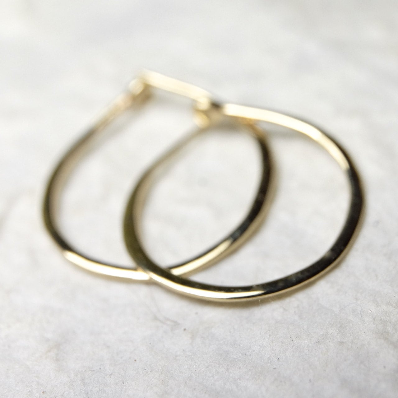 Medium Solid 14k Gold Hoops 3/4 Inch Hand Solid Gold Etsy
