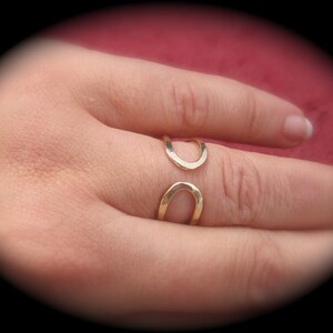 Infinity Ring Narrow Solid 14k Yellow Gold Wedding Band image 4