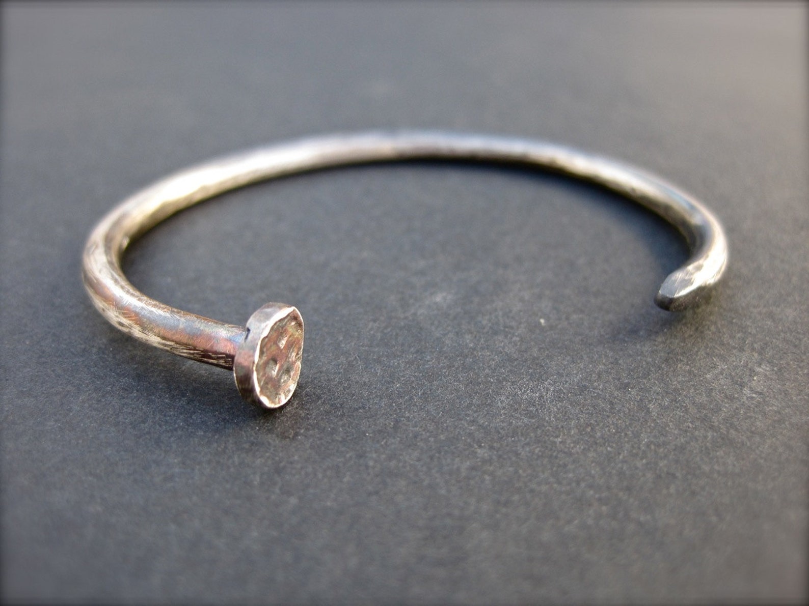 Nail Bracelet Sterling Silver Industrial Cuff Etsy