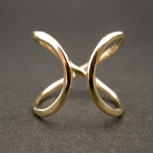 Infinity Ring Wide Solid 14k Yellow Gold Promise Ring image 1