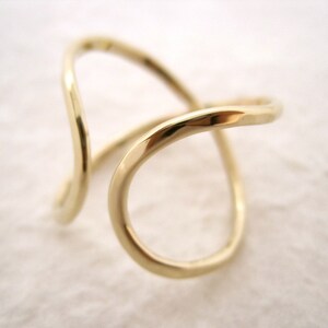 Infinity Ring Wide Solid 14k Yellow Gold Promise Ring image 2