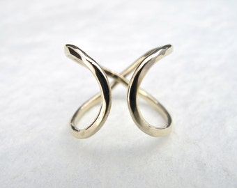 Infinity Ring (Wide) -  Solid 14k White Gold Promise Ring