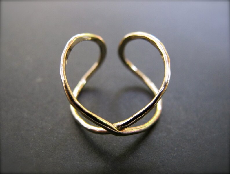 Infinity Ring Wide Solid 18k Yellow Gold Promise Ring image 3