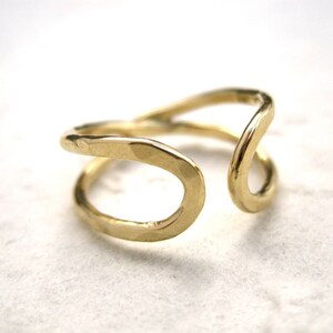 Infinity Ring Narrow Solid 14k Yellow Gold Wedding Band image 2
