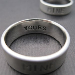 You're Mine, I'm Yours Rings Sterling Silver Promise Ring/Wedding Band Set 1.5mm image 4