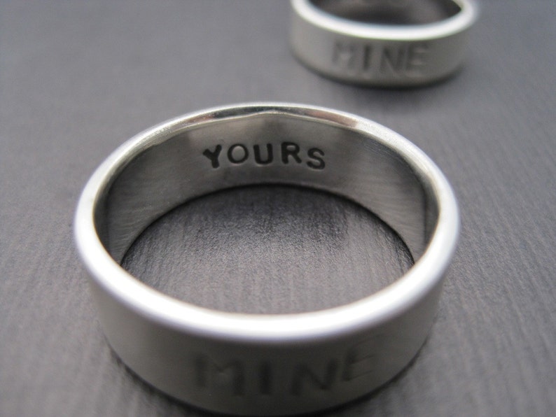 You're Mine, I'm Yours Rings Sterling Silver Promise Ring/Wedding Band Set 1.5mm image 4