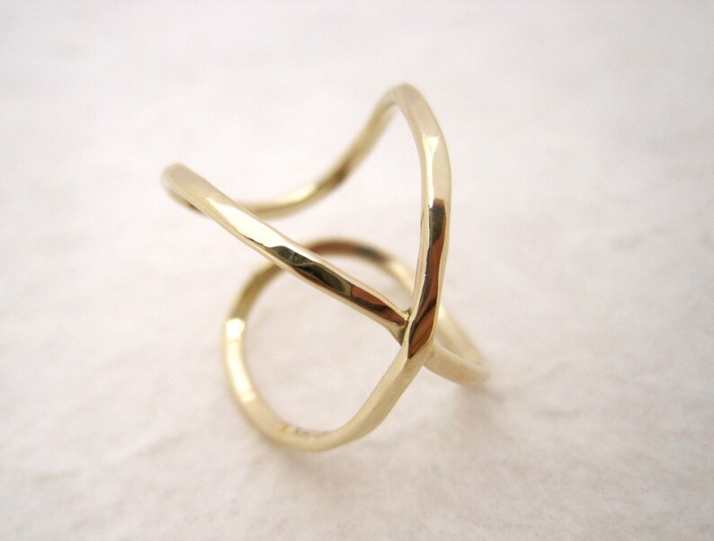 Infinity Ring Wide Solid 14k Yellow Gold Promise Ring image 3