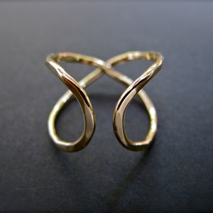 Infinity Ring Wide Solid 18k Yellow Gold Promise Ring image 1