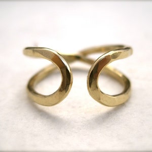 Infinity Ring Narrow Solid 14k Yellow Gold Wedding Band image 1