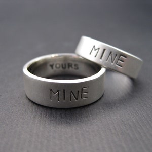 You're Mine, I'm Yours Rings Sterling Silver Promise Ring/Wedding Band Set 1.5mm image 2