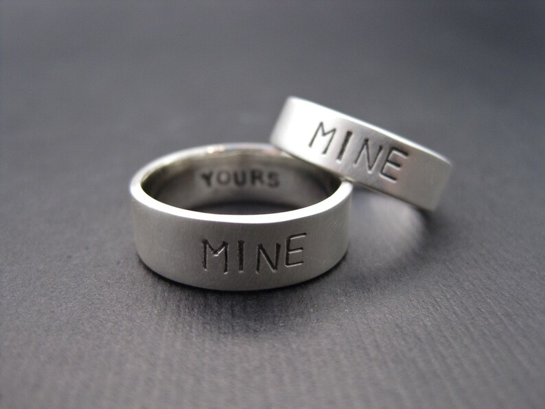 1.5mm You/'re Mine Sterling Silver Promise RingWedding Band Set I/'m Yours Rings