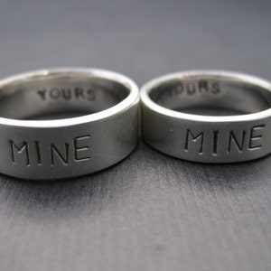 You're Mine, I'm Yours Rings Sterling Silver Promise Ring/Wedding Band Set 1.5mm image 3