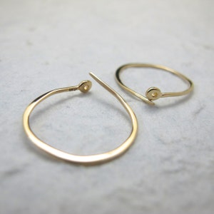 Medium Solid 18k Gold Hoops 3/4 Inch Hand Forged Solid Gold - Etsy