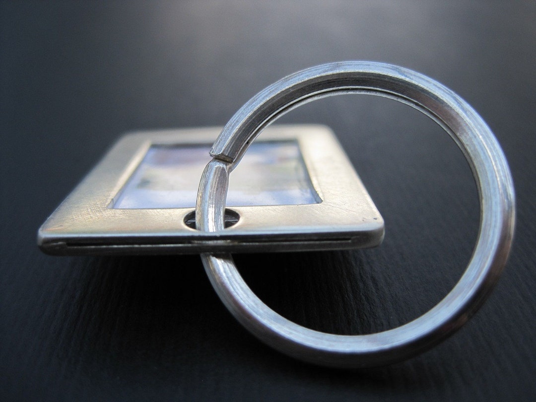 Photo Key Ring Sterling Silver Picture Frame Key Chain Etsy