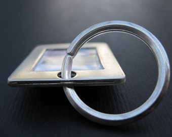Porte-clés photo - chaîne clé cadre photo en argent Sterling