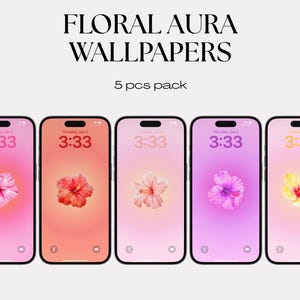 Floral Aura iPhone wallpapers, aesthetic gradient wallpapers, iOS 16, iPhone 14 pro, lock screen, minimal, soft pastel