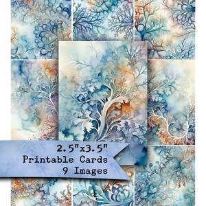 Effimere astratte invernali: carta stampabile per collage (foglio digitale)