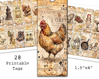 Yesterday's Treasures Vintage Tags | Farmhouse Junk Journal Tags | Rustic Printables
