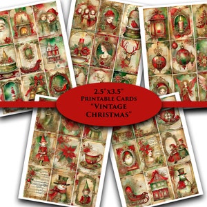 Victorian Christmas, Christmas, Vintage,  Printable Paper, ATC, Journaling Cards, Scrapbooking, ACEO, Digital Paper, Santa Claus, Clipart