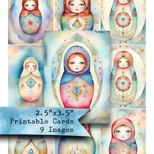 Journal Ephemera, Junk Journals, Matryoshka Dolls, Russian Dolls, Collage Sheet, Digital Sheet, Scrapbooking, Nesting Dolls, Ephemera