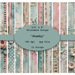 Printable Strips, Washi, Digital Strips, Printable Washi Tape, Strips, Washi Tape, Junk Journal Supplies, Clipart, Boho, Shabby, Tape, Tapes