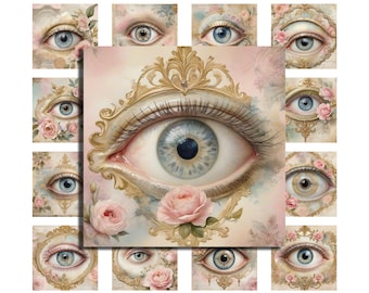 Victorian Lover's Eye Collage Sheet: Printable Ephemera (Digital Download)