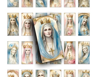 Clip Art da Virgem Maria: Imagens da Santíssima Mãe em aquarela (para impressão)