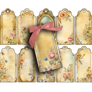 Floral Gift Tags: Vintage Style Printable Ephemera (Digital Download)