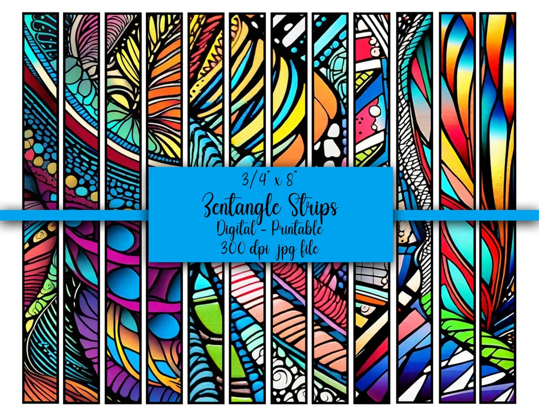 Zentangles, Printable Strips, Washi, Digital Strips, Printable Washi ...