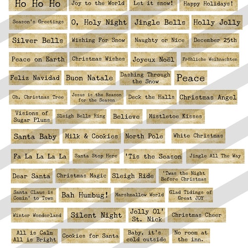 Printable Christmas Phrases Quotes Sentiments Words Etsy Printable Christmas Phrases Quotes Sentiments Words Etsy