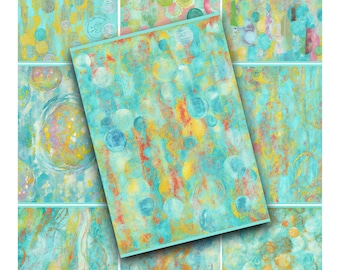 Mixed Media ATC Cards: Abstract Collage Backgrounds (Digital Download)