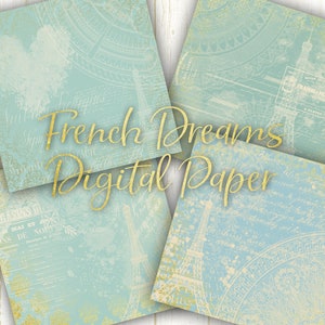 Français Tour Eiffel Paris artisanat en papier imprimable 12 x 12 papier numérique Scrapbooking papier imprimables imprimables fond Shabby Chic