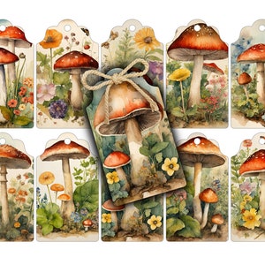 Etiquettes à imprimer, Albums de coupures, Éphémères, Champignons, Champignons vénéneux, Botanique, Images clipart, Images botaniques, Éphémères numériques, Journal indésirable, vintage