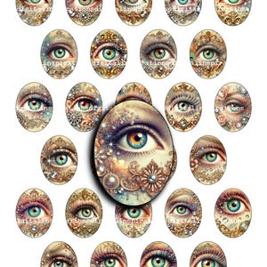 30 x 40, Ovali, Occhi, Glam, Glamour, Gioielli, Immagini digitali, Vintage, Adesivi, Vassoi per gioielli, Ovale, 30 x 40 mm, Perline, Clipart, Riviste